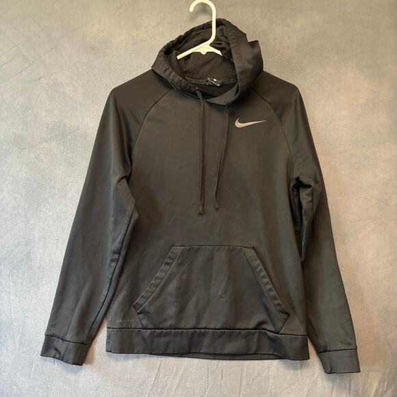 Nike Dri Fit Hoodie Mesh Lined Hood Pullover Embroidered Logo Swoosh Jumper - Picture 1 of 12
